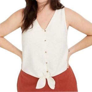 Madewell button front tie top